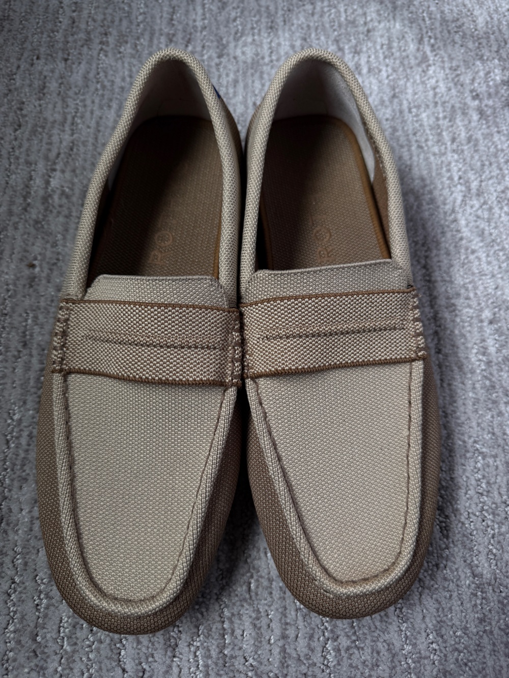 Rothy's Men's Slip-On Driving Mocs Loafers in Beige Tan